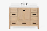 Ariel cambridge( 48"& 49") single rectangle sink  Bathroom vanity with carrara  marble (0.75 in, 1.5 in, 2 in) countertop