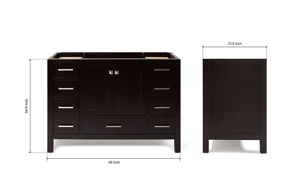 Ariel cambridge 48 in. single sink base cabinet