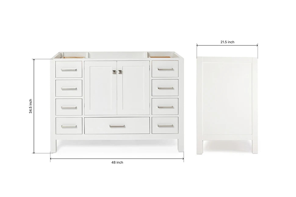 Ariel cambridge 48 in. single sink base cabinet.