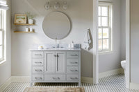 Ariel cambridge( 48"& 49") single rectangle sink  Bathroom vanity with carrara  marble (0.75 in, 1.5 in, 2 in) countertop