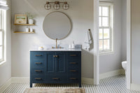 Ariel cambridge( 48"& 49") single rectangle sink  Bathroom vanity with carrara  marble (0.75 in, 1.5 in, 2 in) countertop