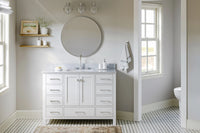 Ariel cambridge( 48"& 49") single rectangle sink  Bathroom vanity with carrara  marble (0.75 in, 1.5 in, 2 in) countertop