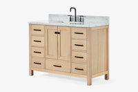 Ariel cambridge( 48"& 49") single rectangle sink  Bathroom vanity with carrara  marble (0.75 in, 1.5 in, 2 in) countertop