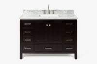 Ariel cambridge( 48"& 49") single rectangle sink  Bathroom vanity with carrara  marble (0.75 in, 1.5 in, 2 in) countertop