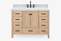 Ariel cambridge( 48"& 49") single rectangle sink  Bathroom vanity with carrara  marble (0.75 in, 1.5 in, 2 in) countertop