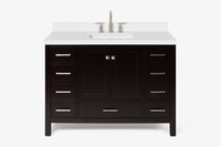 Ariel cambridge( 48"& 49") single rectangle sink  Bathroom vanity with carrara  marble (0.75 in, 1.5 in, 2 in) countertop
