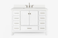 Ariel cambridge( 48"& 49") single rectangle sink  Bathroom vanity with carrara  marble (0.75 in, 1.5 in, 2 in) countertop