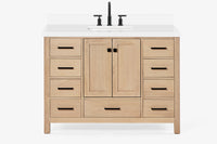Ariel cambridge( 48"& 49") single rectangle sink  Bathroom vanity with carrara  marble (0.75 in, 1.5 in, 2 in) countertop