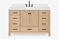Ariel cambridge (54-55) in. single oval sink vanity with (0.75,1.5,2) in countertop