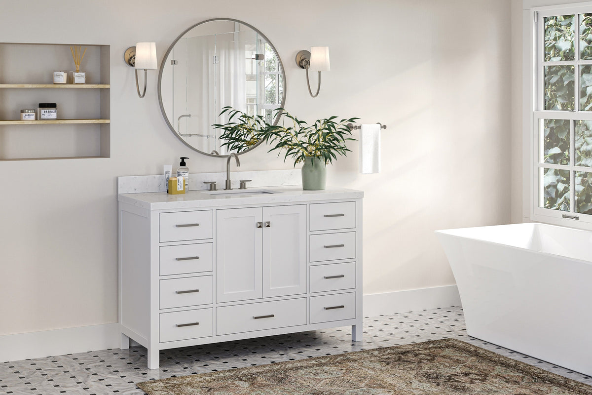 Ariel Cambridge 54-55 in. single rectangle sink vanity with (0.75, 1.5, 2)in countertops