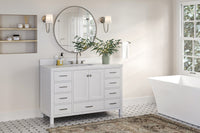 Ariel Cambridge 54-55 in. single rectangle sink vanity with (0.75, 1.5, 2)in countertops