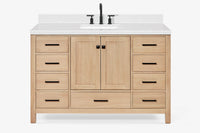 Ariel Cambridge 54-55 in. single rectangle sink vanity with (0.75, 1.5, 2)in countertops