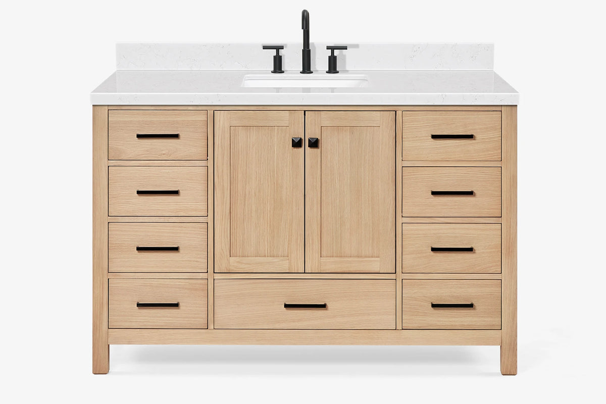 Ariel Cambridge 54-55 in. single rectangle sink vanity with (0.75, 1.5, 2)in countertops