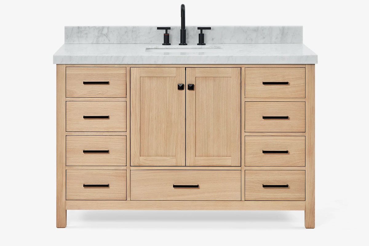 Ariel Cambridge 54-55 in. single rectangle sink vanity with (0.75, 1.5, 2)in countertops