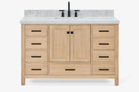 Ariel Cambridge 54-55 in. single rectangle sink vanity with (0.75, 1.5, 2)in countertops