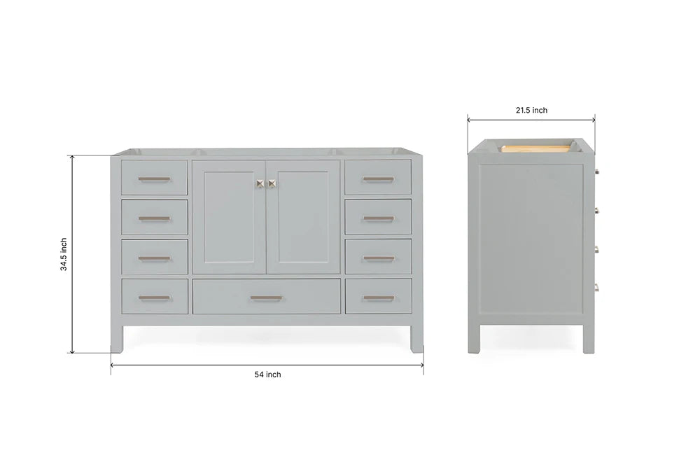 Ariel cambridge (54") single sink base cabinet