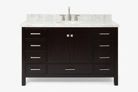 Ariel cambridge (54-55) in. single oval sink vanity with (0.75,1.5,2) in countertop
