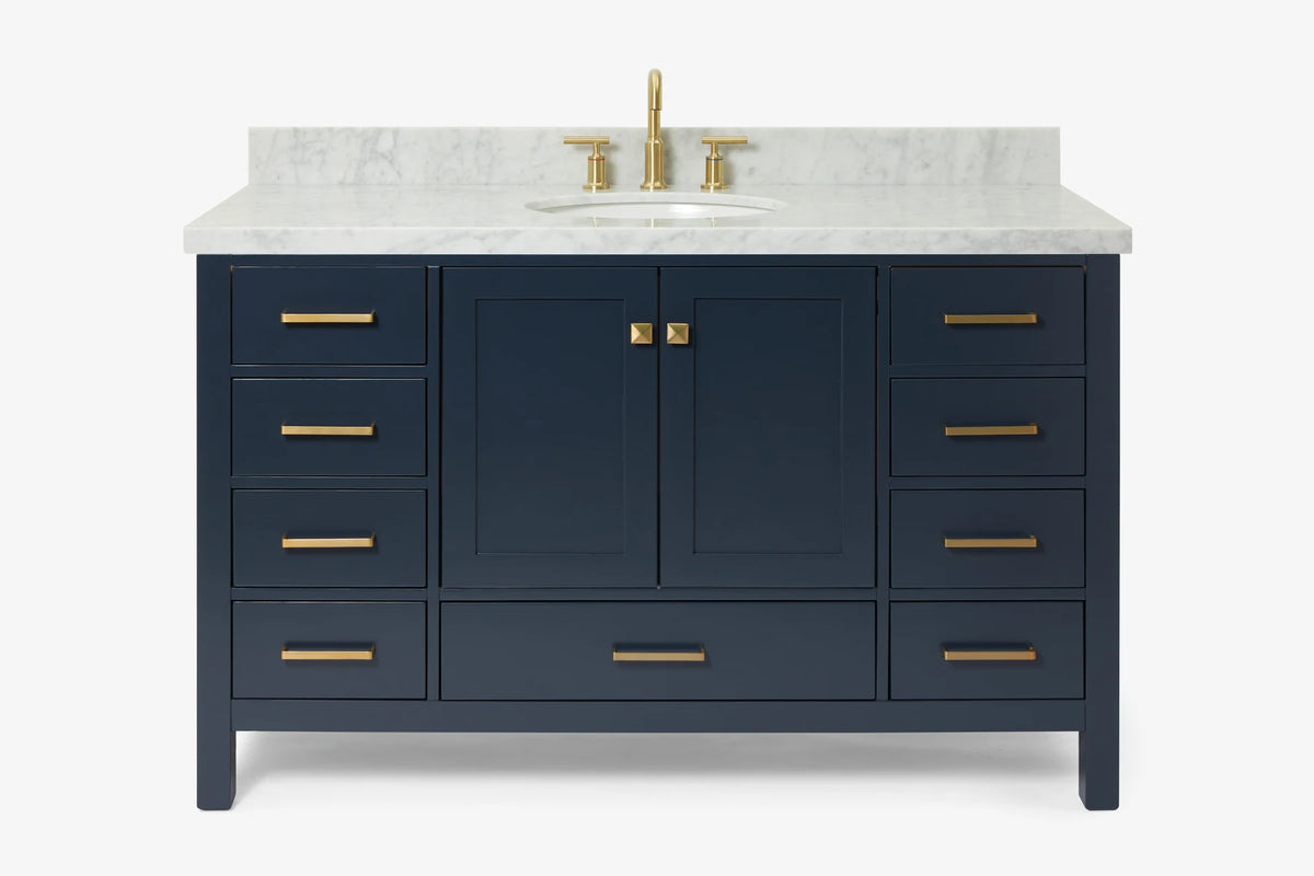 Ariel cambridge (54-55) in. single oval sink vanity with (0.75,1.5,2) in countertop