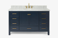 Ariel cambridge (54-55) in. single oval sink vanity with (0.75,1.5,2) in countertop
