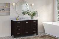 Ariel cambridge (54-55) in. single oval sink vanity with (0.75,1.5,2) in countertop