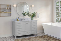 Ariel cambridge (54-55) in. single oval sink vanity with (0.75,1.5,2) in countertop