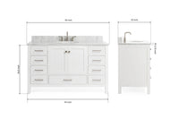 Ariel cambridge (54-55) in. single oval sink vanity with (0.75,1.5,2) in countertop