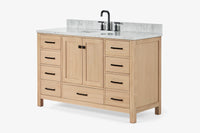 Ariel cambridge (54-55) in. single oval sink vanity with (0.75,1.5,2) in countertop