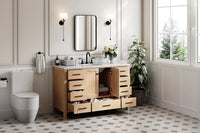 Ariel cambridge (54-55) in. single oval sink vanity with (0.75,1.5,2) in countertop