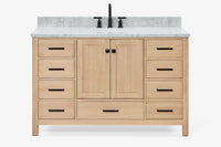 Ariel cambridge (54-55) in. single oval sink vanity with (0.75,1.5,2) in countertop