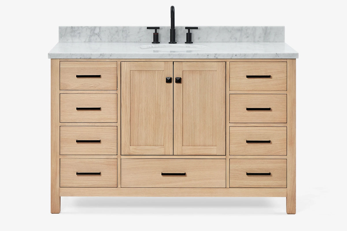 Ariel cambridge (54-55) in. single oval sink vanity with (0.75,1.5,2) in countertop