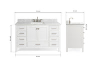 Ariel Cambridge 54-55 in. single rectangle sink vanity with (0.75, 1.5, 2)in countertops