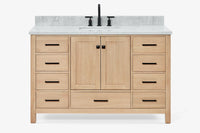 Ariel Cambridge 54-55 in. single rectangle sink vanity with (0.75, 1.5, 2)in countertops