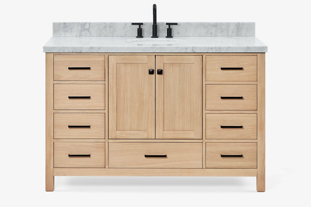 Ariel cambridge (54-55) in. single oval sink vanity with (0.75,1.5,2) in countertop