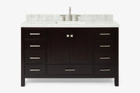 Ariel Cambridge 54-55 in. single rectangle sink vanity with (0.75, 1.5, 2)in countertops