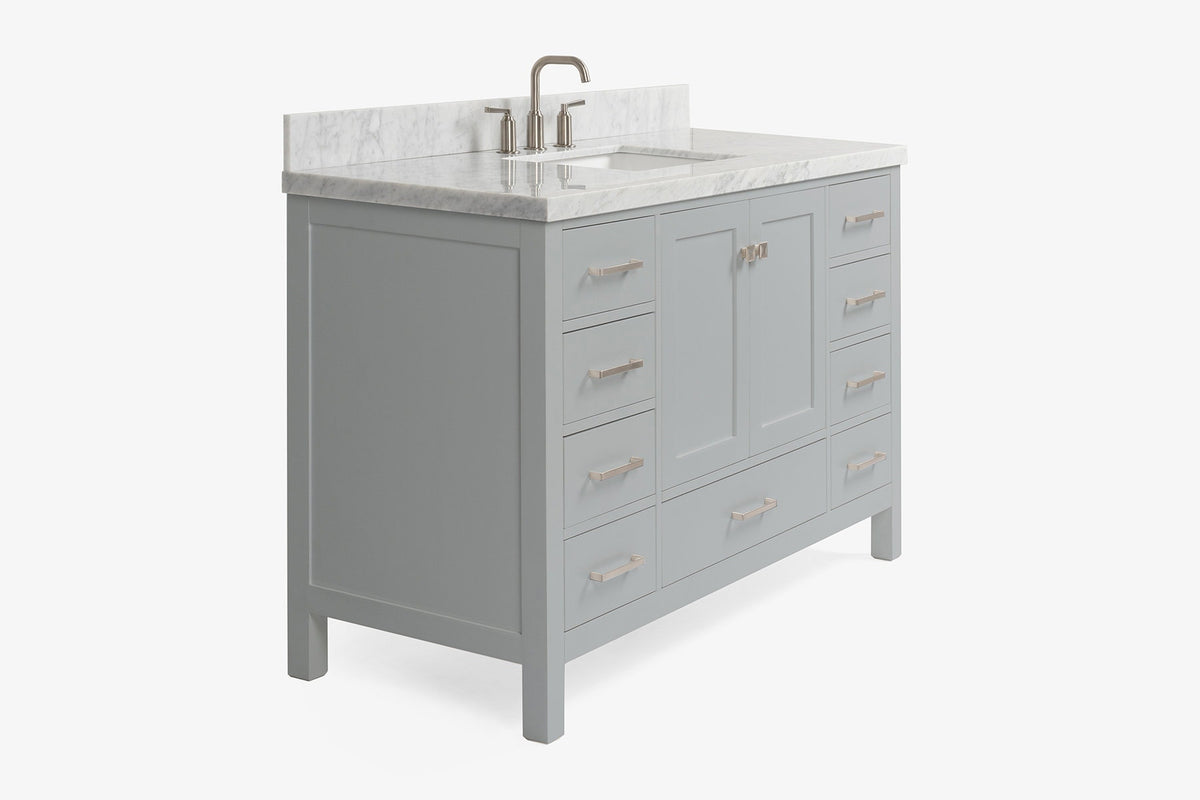 Ariel Cambridge 54-55 in. single rectangle sink vanity with (0.75, 1.5, 2)in countertops