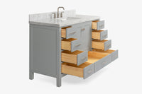 Ariel Cambridge 54-55 in. single rectangle sink vanity with (0.75, 1.5, 2)in countertops