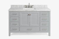 Ariel Cambridge 54-55 in. single rectangle sink vanity with (0.75, 1.5, 2)in countertops