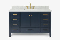 Ariel Cambridge 54-55 in. single rectangle sink vanity with (0.75, 1.5, 2)in countertops