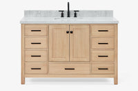 Ariel Cambridge 54-55 in. single rectangle sink vanity with (0.75, 1.5, 2)in countertops