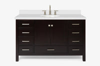 Ariel cambridge (54-55) in. single oval sink vanity with (0.75,1.5,2) in countertop