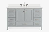 Ariel cambridge (54-55) in. single oval sink vanity with (0.75,1.5,2) in countertop