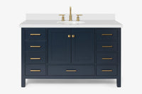 Ariel cambridge (54-55) in. single oval sink vanity with (0.75,1.5,2) in countertop
