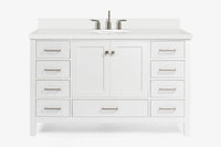 Ariel cambridge (54-55) in. single oval sink vanity with (0.75,1.5,2) in countertop