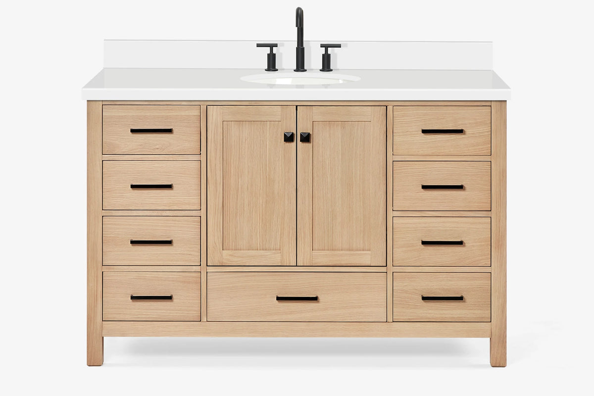 Ariel cambridge (54-55) in. single oval sink vanity with (0.75,1.5,2) in countertop