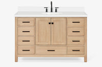 Ariel cambridge (54-55) in. single oval sink vanity with (0.75,1.5,2) in countertop