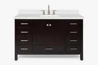Ariel Cambridge 54-55 in. single rectangle sink vanity with (0.75, 1.5, 2)in countertops