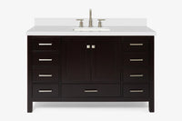 Ariel Cambridge 54-55 in. single rectangle sink vanity with (0.75, 1.5, 2)in countertops