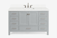 Ariel Cambridge 54-55 in. single rectangle sink vanity with (0.75, 1.5, 2)in countertops