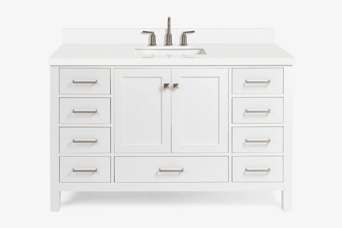 Ariel Cambridge 54-55 in. single rectangle sink vanity with (0.75, 1.5, 2)in countertops