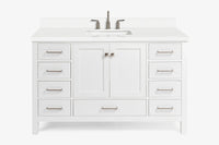 Ariel Cambridge 54-55 in. single rectangle sink vanity with (0.75, 1.5, 2)in countertops